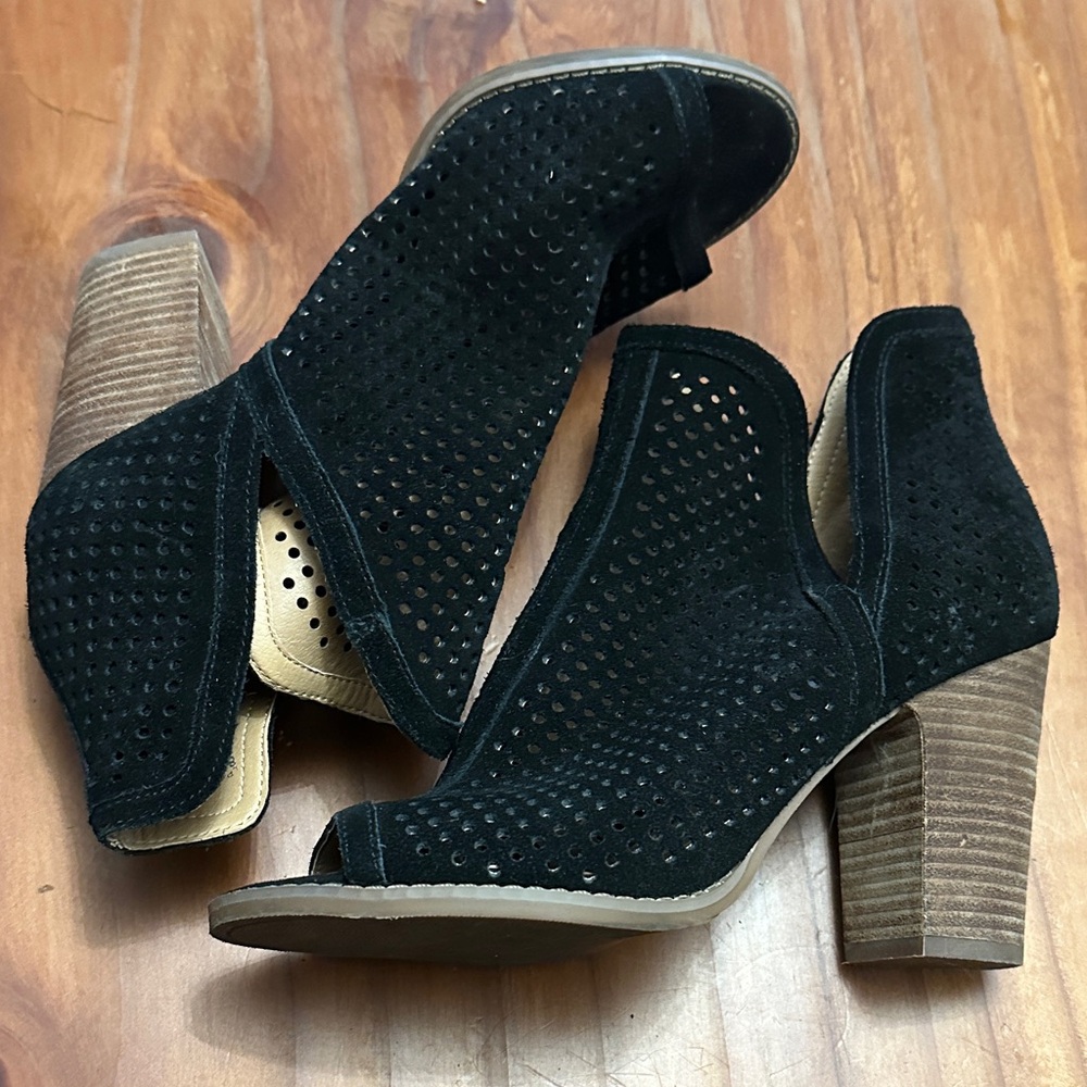 Lucky Black Suede Ankle Boots